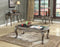 Chantelle Coffee Table w/Granite, Black Granite & Antique Platinum